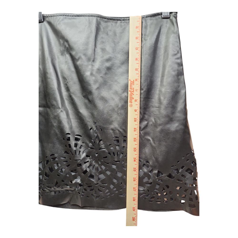M&S Faux Leather Laser Cut Mini Skirt Y2K S/6 - Picture 5 of 14